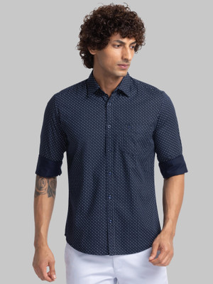 PARX Men Checkered Casual Blue, White Shirt