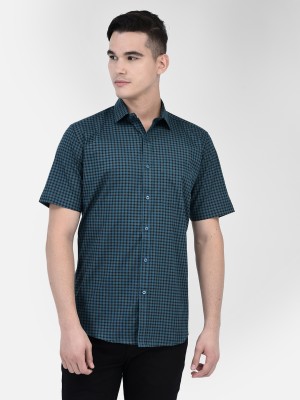 Zeal G Men Checkered Casual Black, Blue Shirt