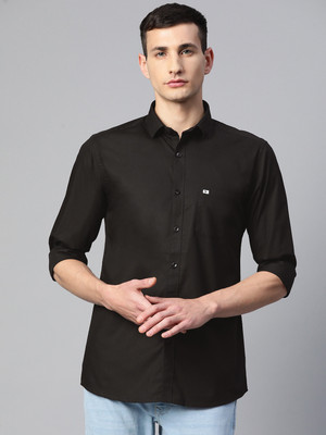 ALVIN ENTERPRISE Men Solid Casual Black Shirt