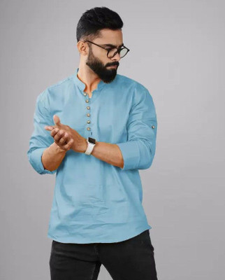 ALVIN ENTERPRISE Men Solid Casual Blue Shirt