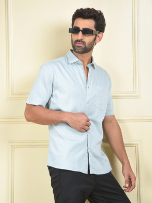 CRIMSOUNE CLUB Men Solid Casual Green Shirt