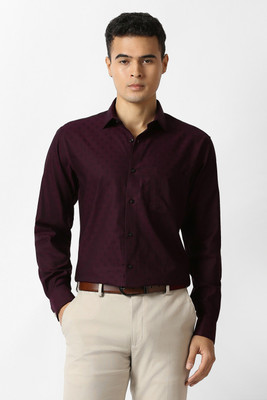 VAN HEUSEN Men Solid Formal Purple Shirt