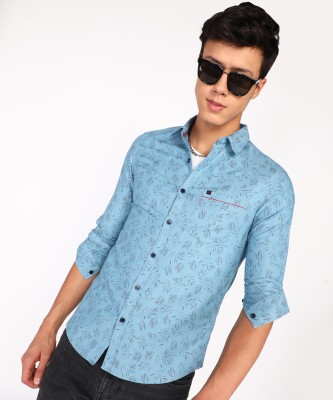 Spykar Men Printed Casual Blue Shirt