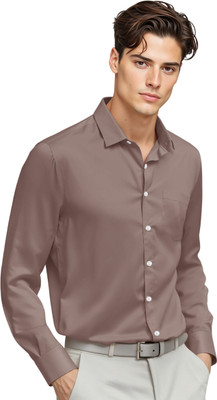 FR Men Solid Formal Grey Shirt