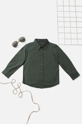 Allen Solly Boys Solid Casual Green Shirt