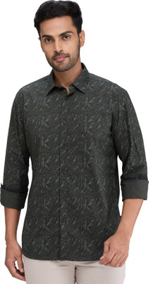 PARX Men Printed Casual Green Shirt