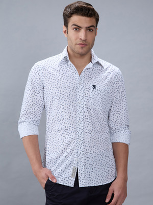 GIORDANO Men Printed Casual White Shirt