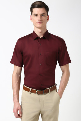 PETER ENGLAND Men Solid Formal Maroon Shirt