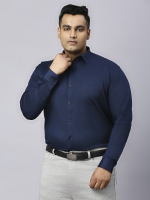 XMEX Men Solid Formal Dark Blue Shirt