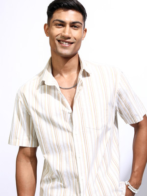 LOCOMOTIVE Men Striped Casual Multicolor Shirt
