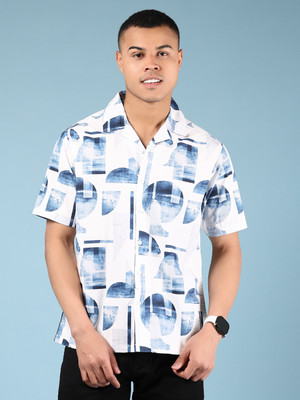 V-MART Men Printed Casual White Shirt