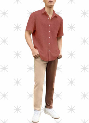 shivay creation Men Printed Casual Orange Shirt