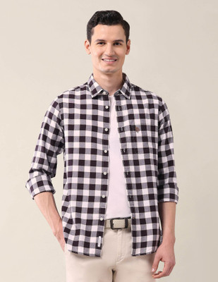 U.S. POLO ASSN. Men Checkered Casual Black Shirt