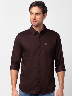 Spykar Men Solid Casual Brown Shirt