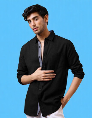 LAXMI TRENDING Men Solid Casual Black Shirt