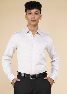 VAN HEUSEN Men Self Design Formal Brown Shirt