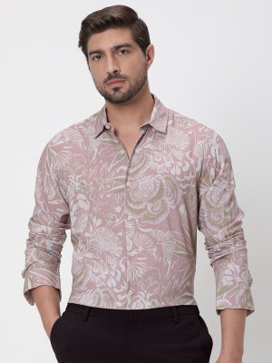 MUFTI Men Printed Casual Pink Shirt