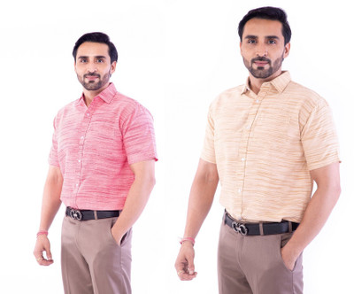 DESHBANDHU DBK Men Solid Casual Multicolor Shirt(Pack of 2)