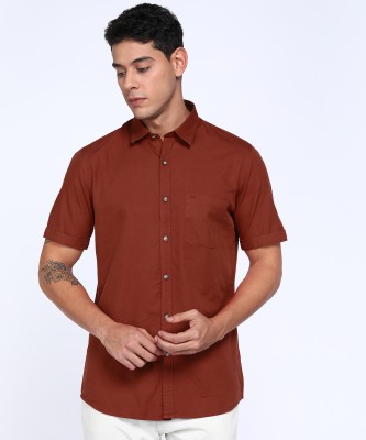 PETER ENGLAND Men Solid Casual Brown Shirt