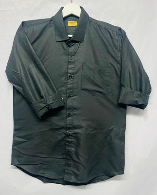 TANISHA FASHION Men Solid Casual Black Shirt