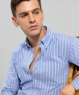 Jai Textiles Men Checkered Casual Blue Shirt