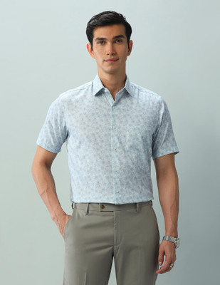 ARROW Men Floral Print Casual Blue Shirt