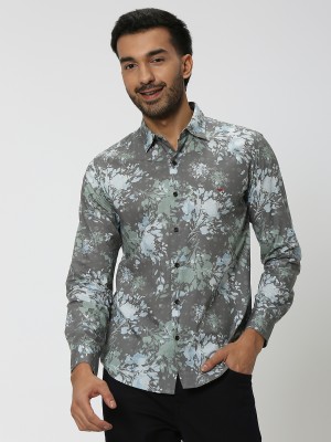 MUFTI Men Printed Casual Light Green, Grey Shirt