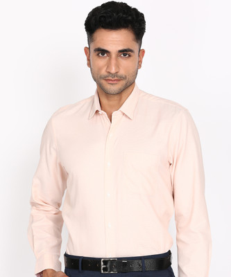 PETER ENGLAND Men Self Design Formal Pink Shirt