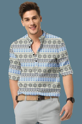 The style grove Men Solid Casual Grey Shirt