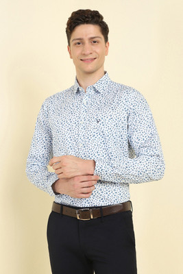 Allen Solly Men Printed Formal White, Blue Shirt