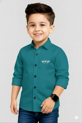 JARMAN Boys Solid Casual Blue Shirt