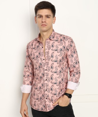 Jai Textiles Men Floral Print Casual Pink Shirt