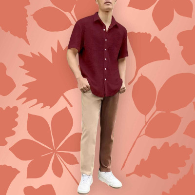 SHIVAY TREND Men Self Design Casual Green Shirt