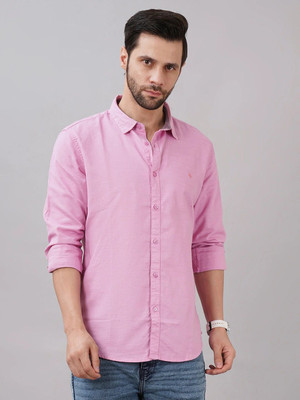 Sand Dunes Men Solid Casual Pink Shirt