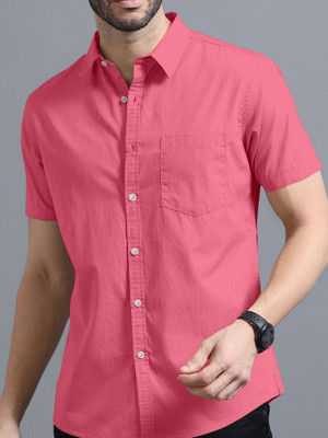 VTEXX Men Solid Casual Pink Shirt