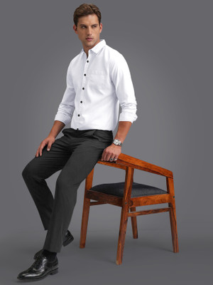 ZUNIYA COLLECTION Men Solid Casual White Shirt