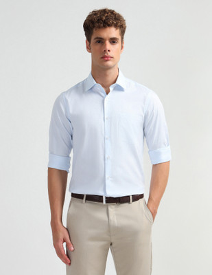 ARROW Men Solid Formal Blue Shirt