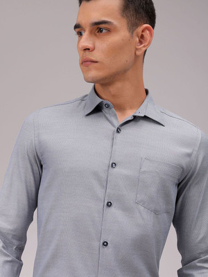 The Indian Garage Co. Men Solid Formal Grey Shirt