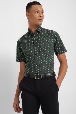 Allen Solly Men Printed Formal Dark Green, White Shirt