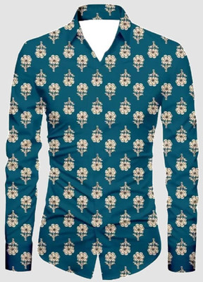 AviraEnterprise Men Printed Casual Blue Shirt