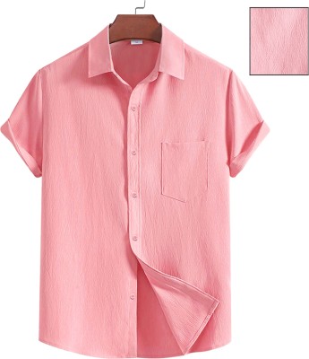 Tee Projekt Men Self Design Party Pink Shirt