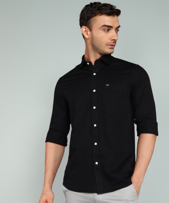Arrow Sport Men Solid Casual Black Shirt