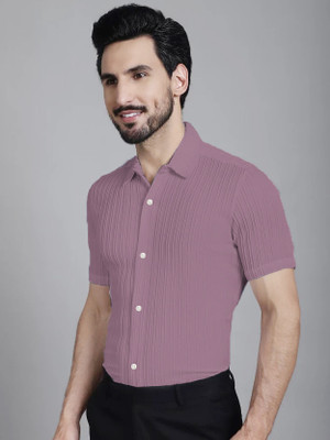 SHIRTZONE Men Striped Formal Pink Shirt