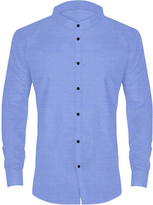 METRONAUT Men Solid Casual Light Blue Shirt