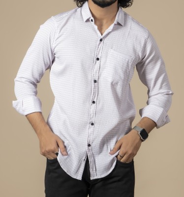 Sudan Men Self Design Casual Cream Shirt