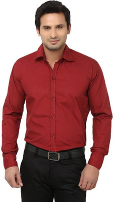 Super Weston Trend Men Solid Casual Maroon Shirt