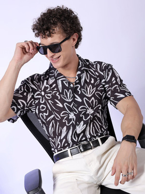 The Indian Garage Co. Men Printed Casual Black Shirt