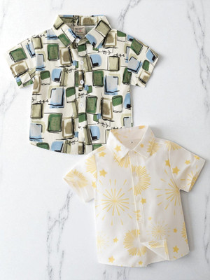 RAVYA TRENDZ Boys Printed Casual Multicolor Shirt