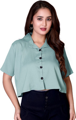 FASHIO Women Embroidered Casual Pink Shirt