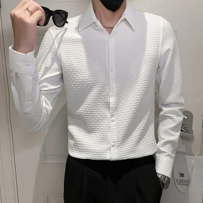 Hityyani Men Self Design Formal White Shirt